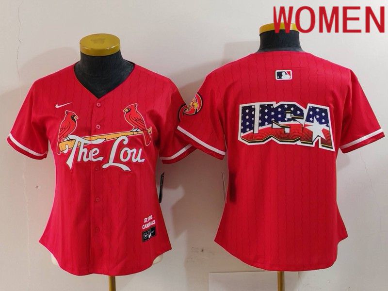 Women St.Louis Cardinals Blank Red City Edition 2024 Nike MLB Jersey style 2